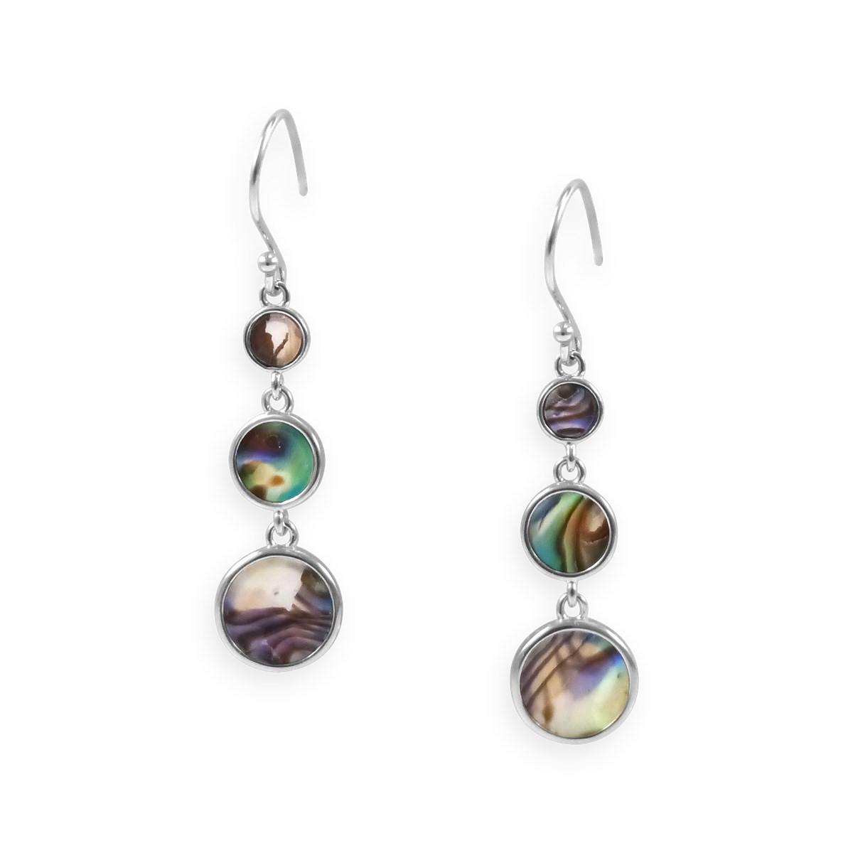Boucles d'oreilles en argent 925 rhodié avec nacre