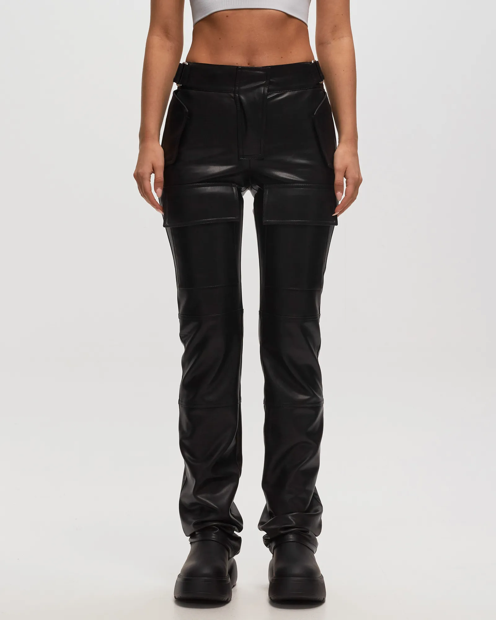 MISBHV VEGAN LEATHER MOTO TROUSERS