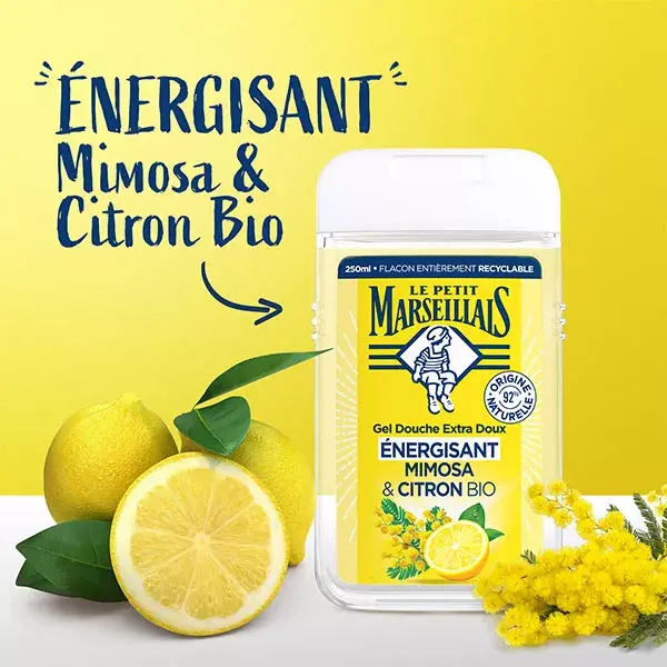 Le Petit Marseillais Gel de banho energizante extra suave com mimosa orgânica e limão 250ml