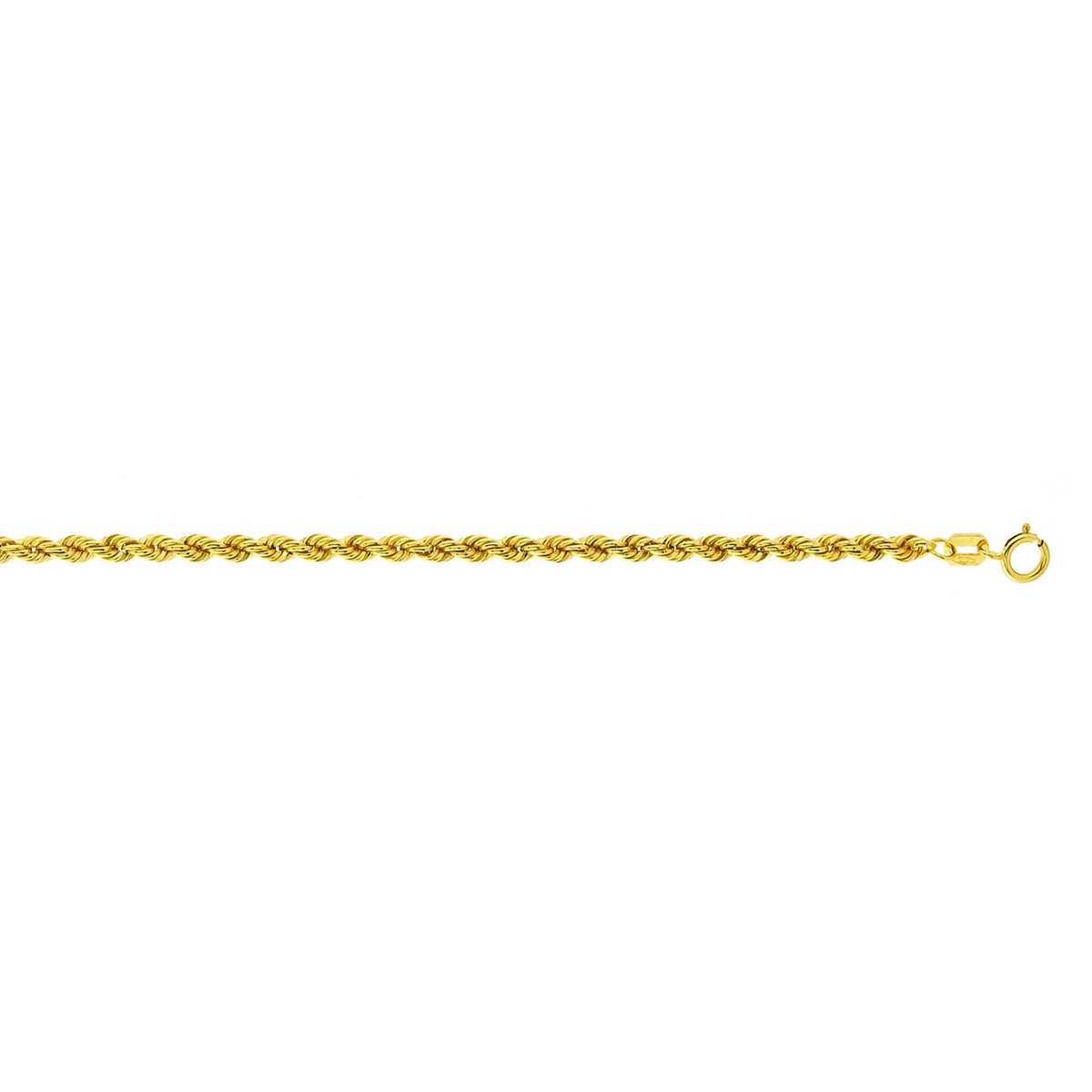 Chaîne Brillaxis corde creuse 2.7mm or jaune 9K