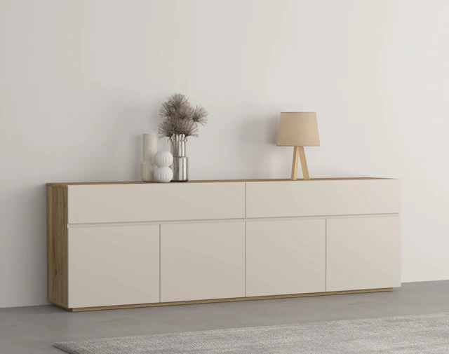 INOSIGN Sideboard »Criss, Breite 200 cm moderne grifflose Kommode 4Türen/4SK« Schubladenkommode mit viel Stauraum, vielseitig einsetzbar