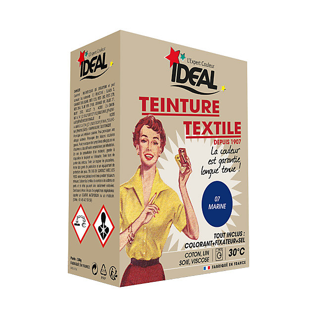 Teinture textile vintage bleu marine Idéal 350g