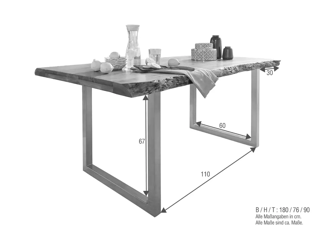 Esstisch Kingman I 180 x 90 cm
