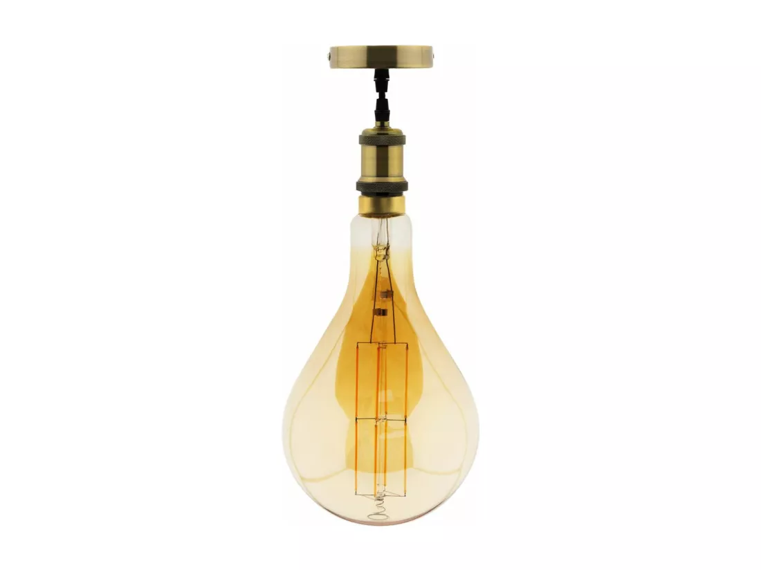 Ampoule LED géante E27 5W - Blanc chaud - 350lm 2500K - Kit de suspension inclus - Zenitech