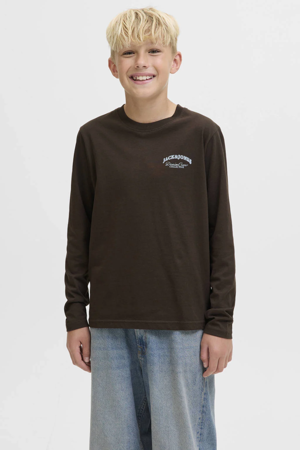 JACK & JONES JUNIOR longsleeve donkerbruin