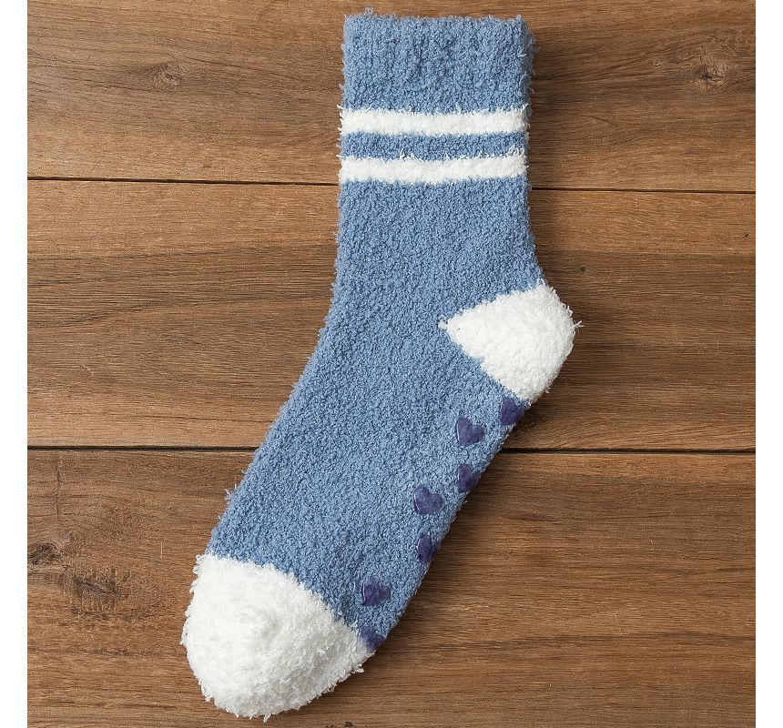 Mimiyu - Gestreepte fleece korte sokkenset
