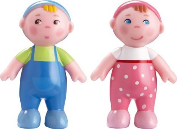 Biegepuppe LITTLE FRIENDS – BABYS MIA & MAX in bunt