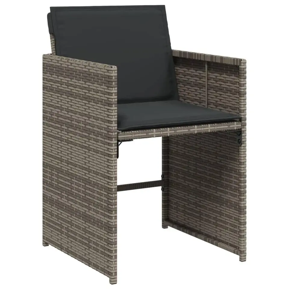 vidaXL - 4-zits Tuinset met donkergrijs kussens - Poly rattan - 110x106 cm