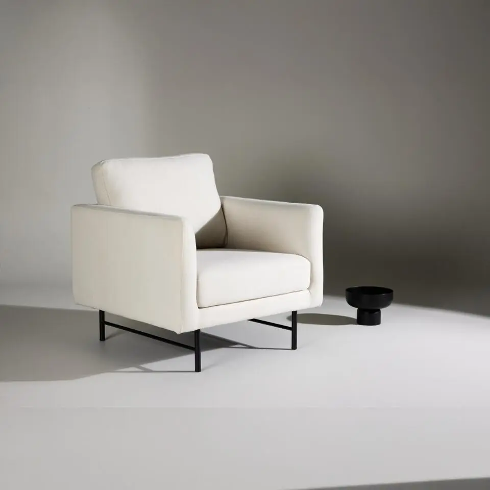 Fauteuil Wit Stof - 86x87x68cm - Sky