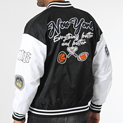 Veste Teddy Noir Blanc