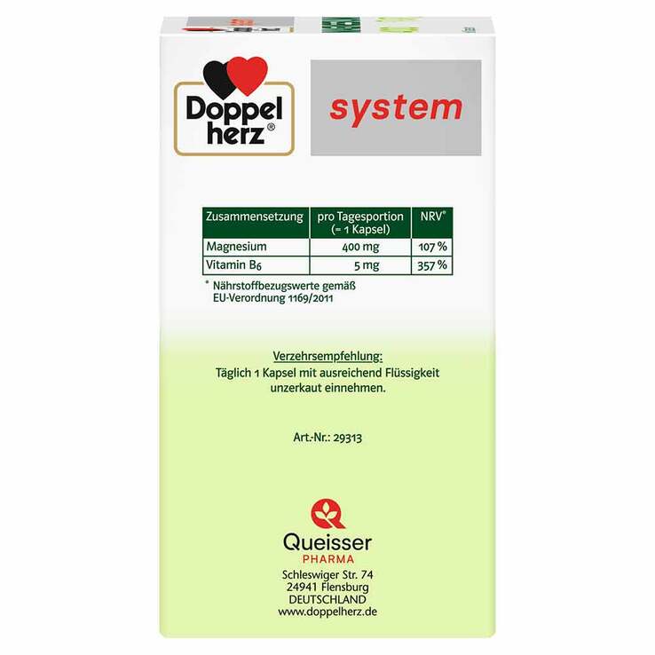 Doppelherz Magnesium 400 Pur system Kapseln, 60 St