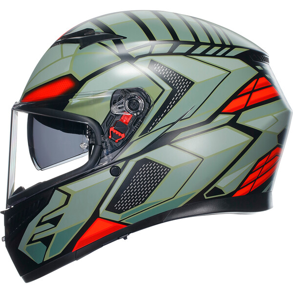 AGV - Casque K3 Decept Vert / Rouge / Noir Mat