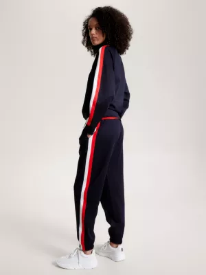 Moletom Sport Global Stripe com Meio Zíper