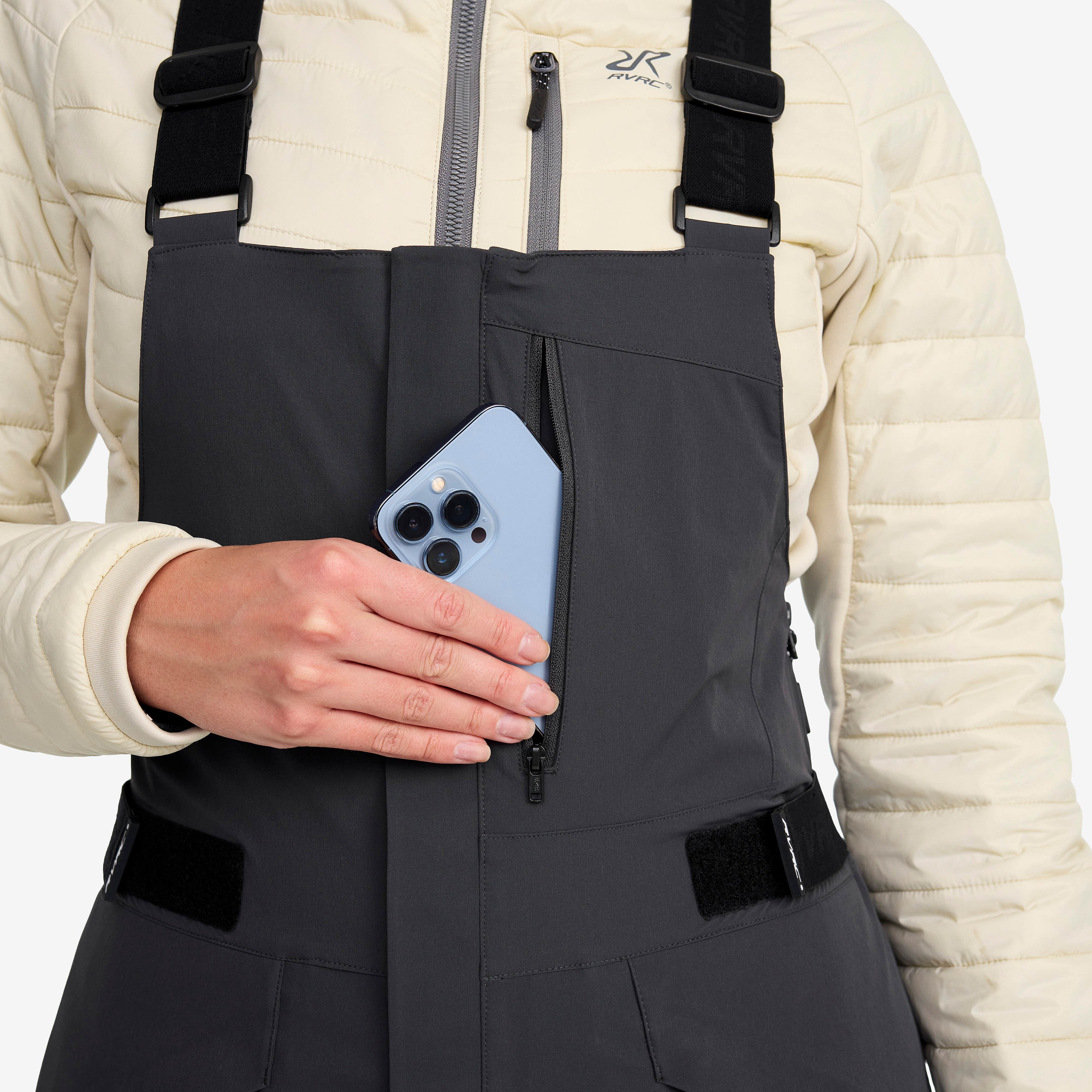 Atlas 3L Ski Bib Pants Dame Anthracite