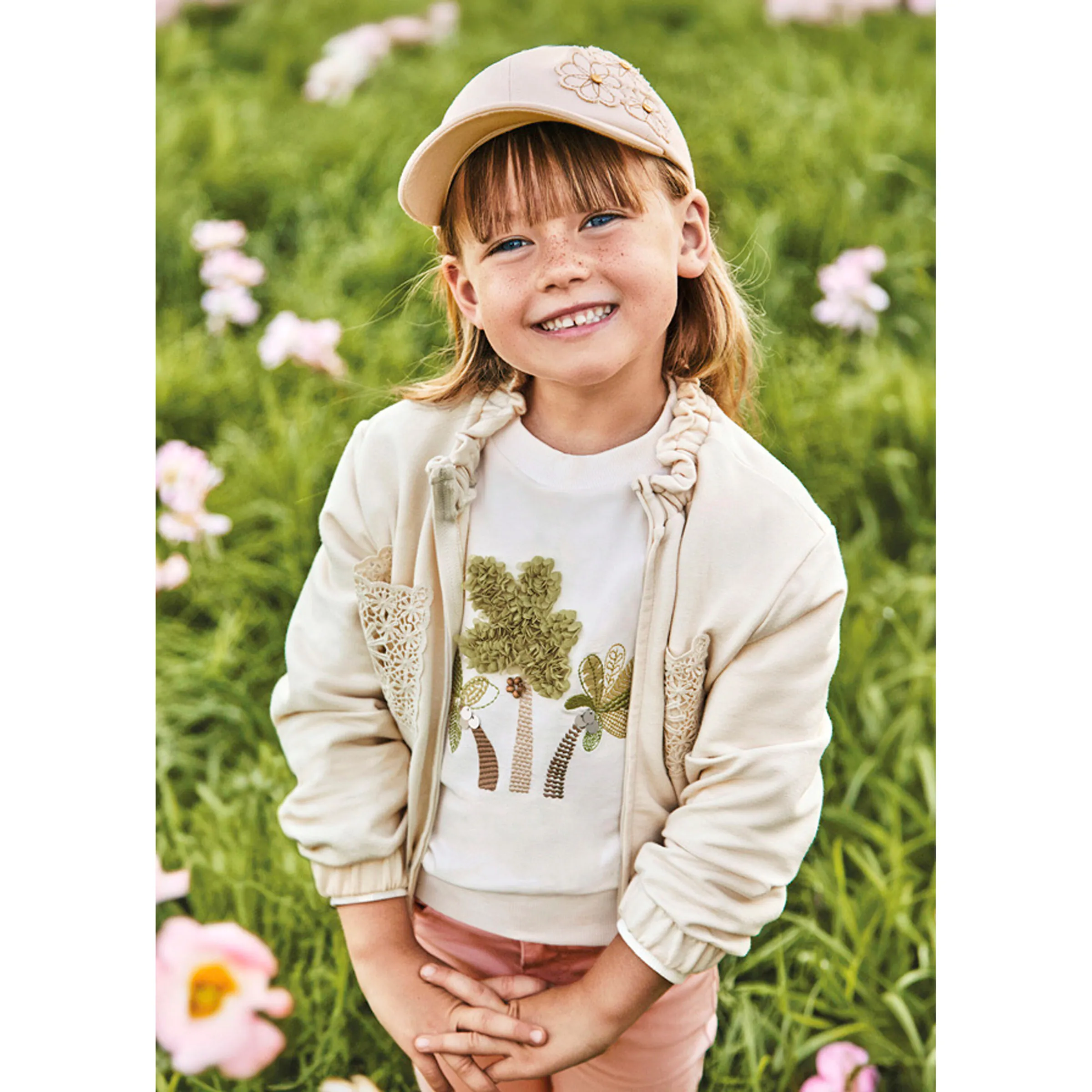 Mayoral Sweatjacke Häckel-Muster natur