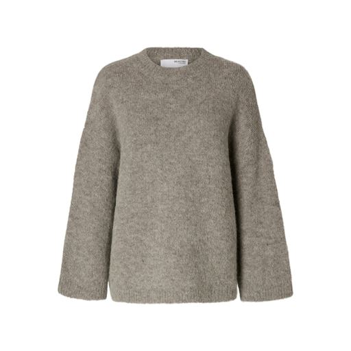 Selected Femme Gabella Striktrøje, Steel Gray, M