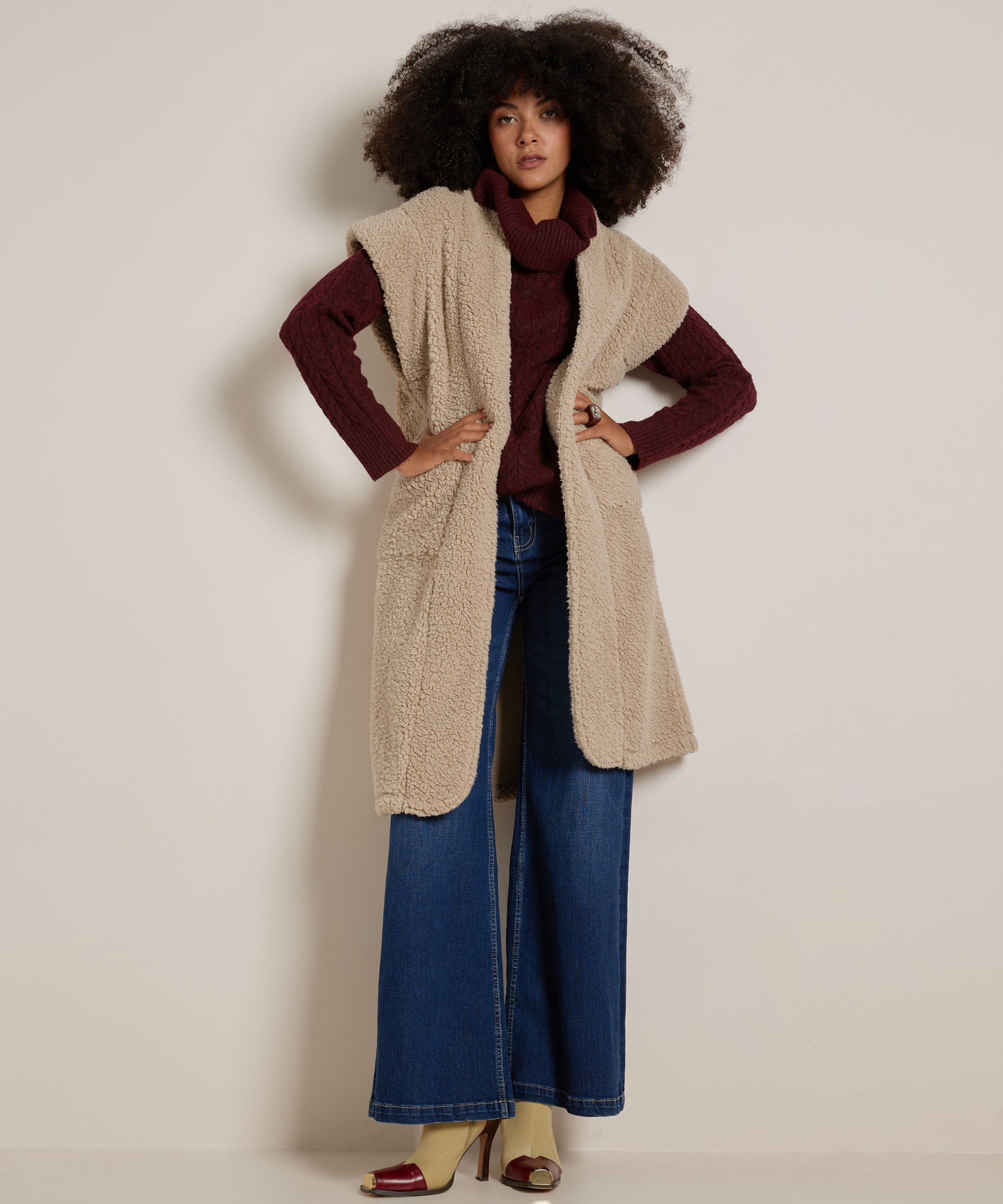 jacquard trui off-shoulder