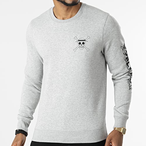 Sweat Crewneck Mugiwara Gris Chiné Noir