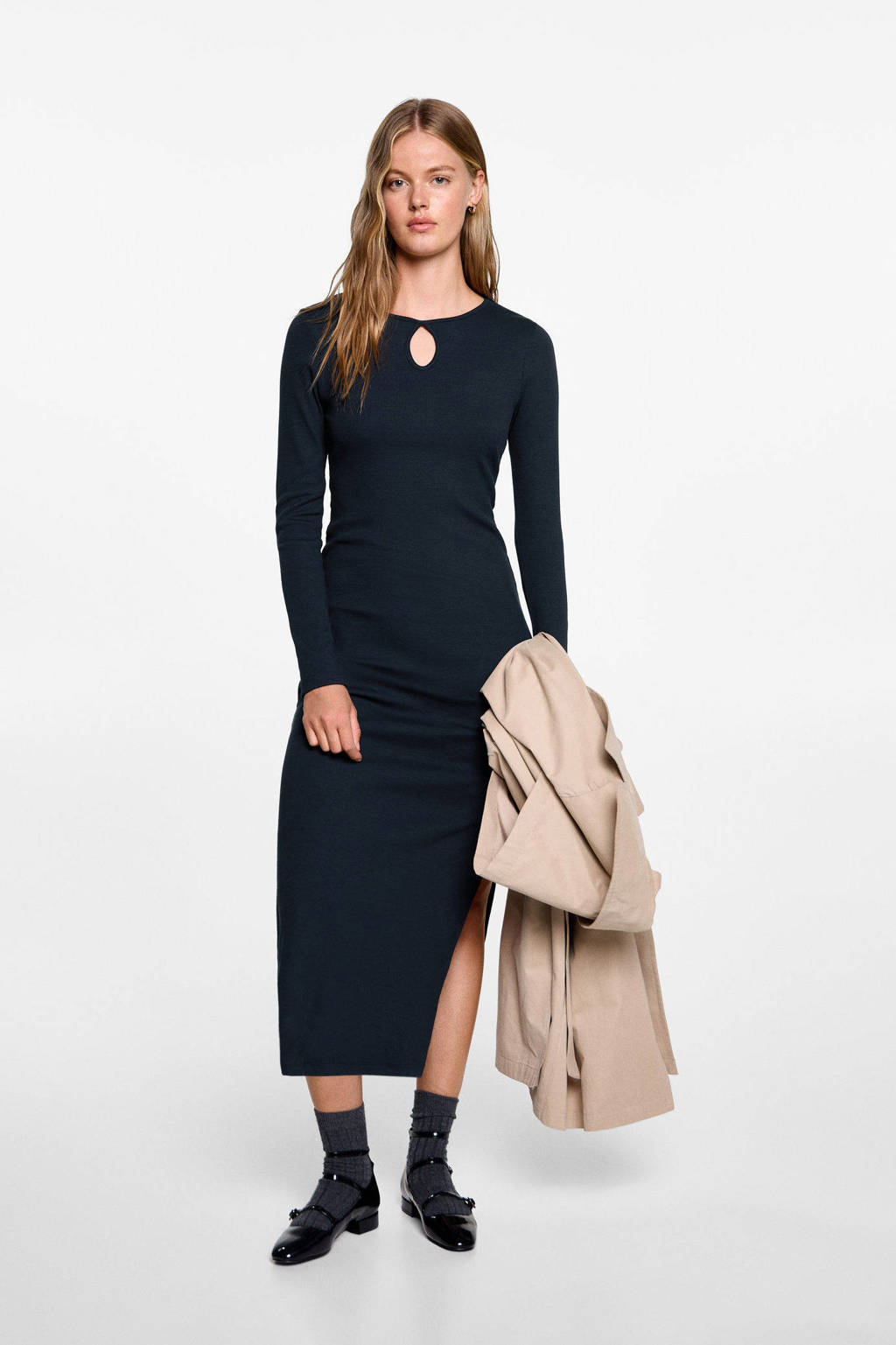 MANGO TEEN maxi jurk marine