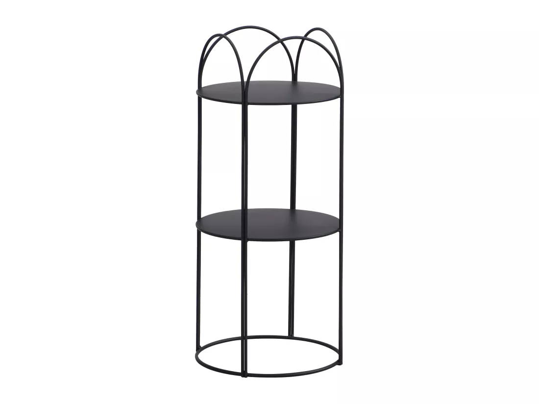 Etagère en métal - 2 tablettes - Noir - GRAZIELA
