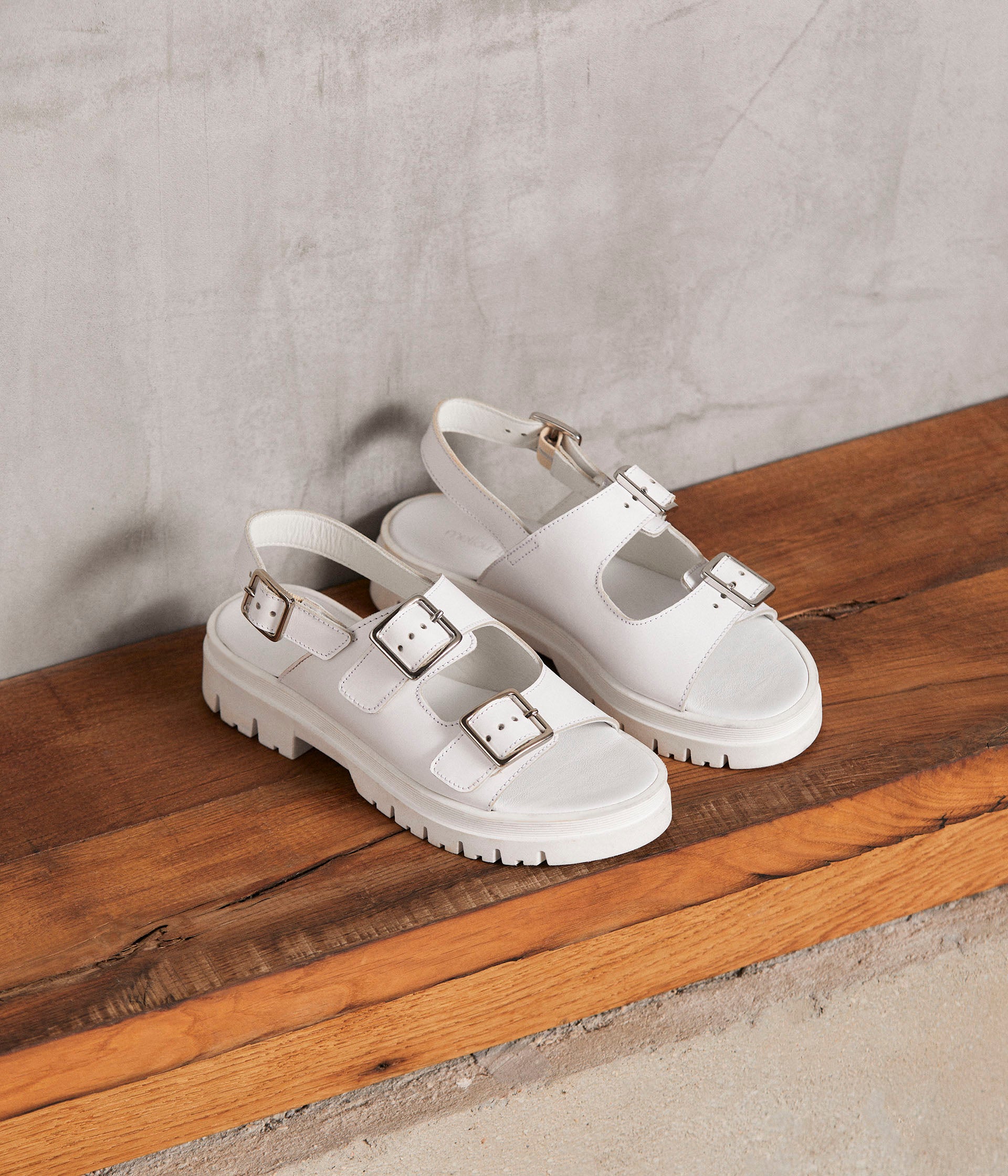 Sandales cuir blanc Noélie
