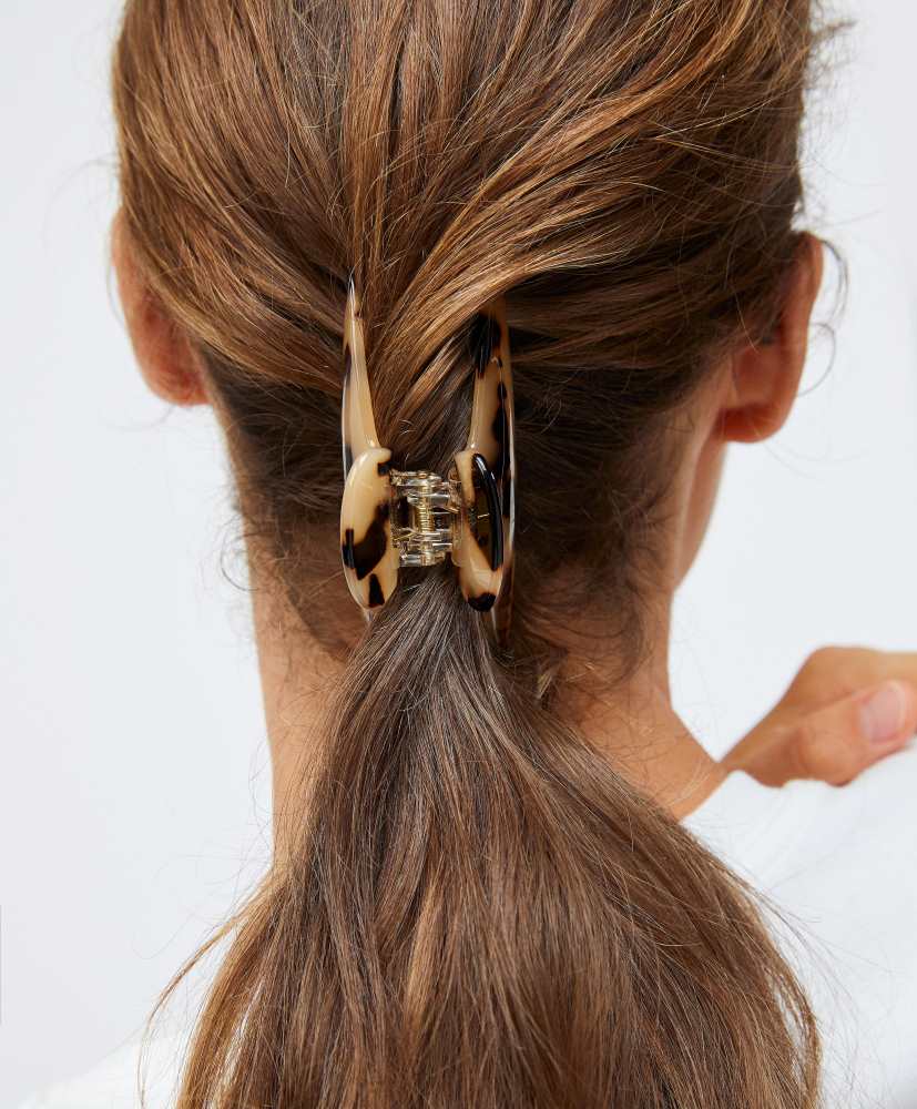 presilha de cabelo maxi com efeito de casco de tartaruga