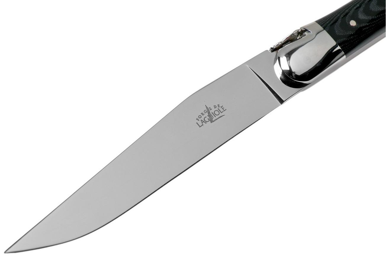 Forge de Laguiole T22MINTCNOI zwart micarta gepolijst 2-delige steakmessenset