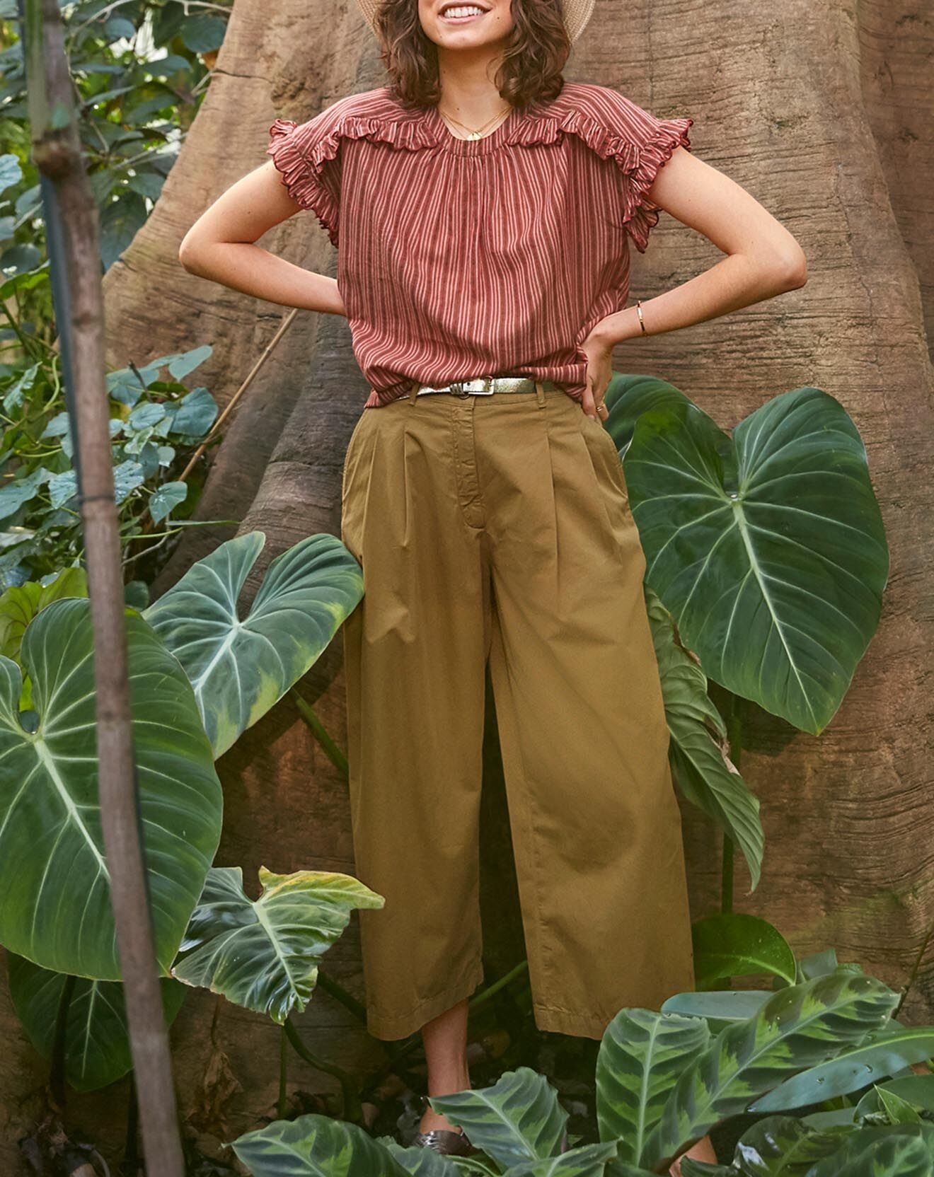 Cyrillus Blouse Gaby rayée terracotta