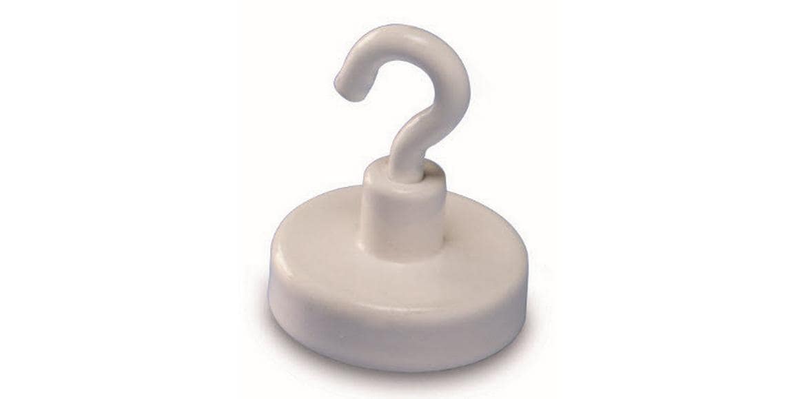 Magnetoplan Hakenmagnet Ø 2.5 cm Weiss, 1 Stück Hakenmagnet 2.5 cm