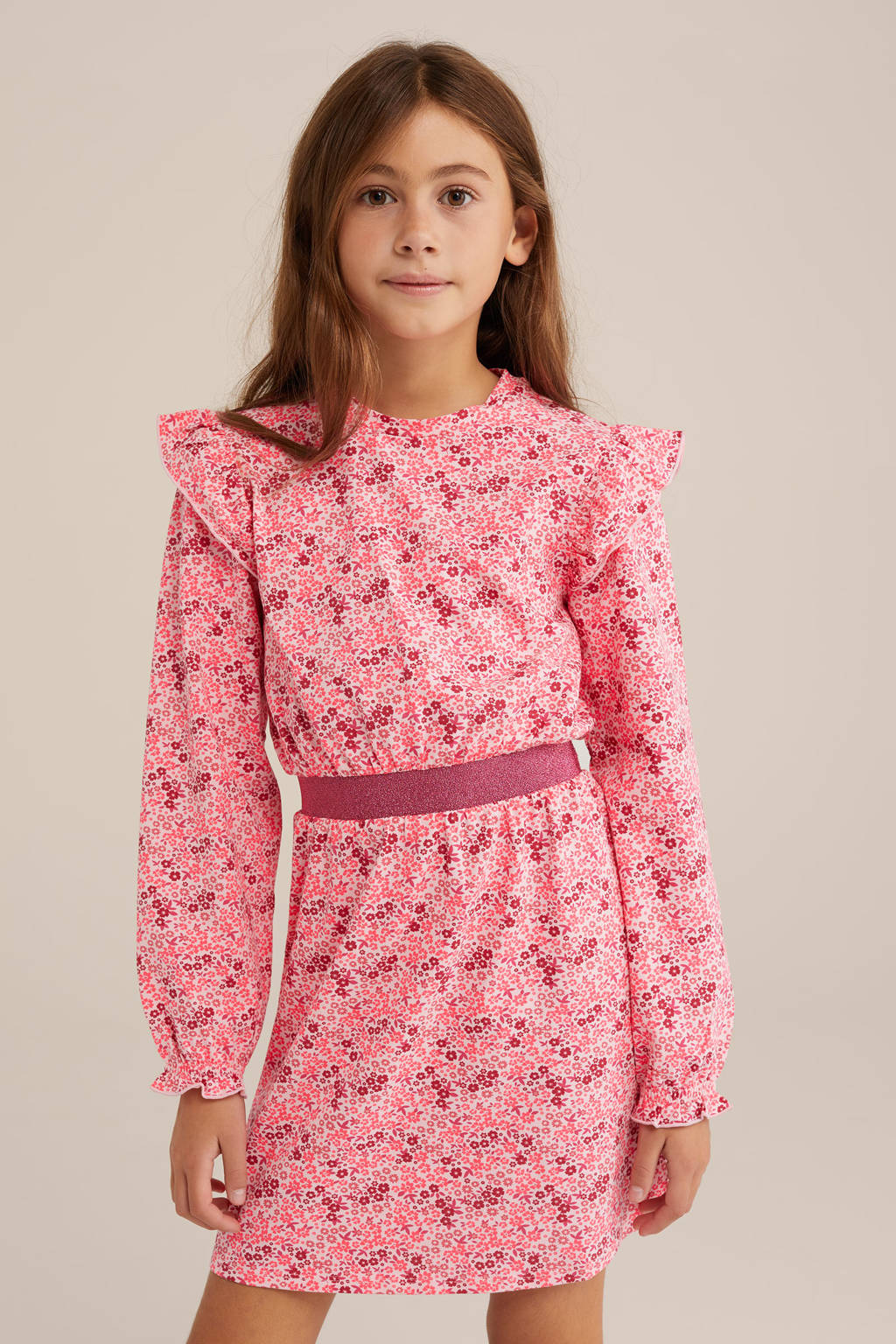WE Fashion korte jurk roze
