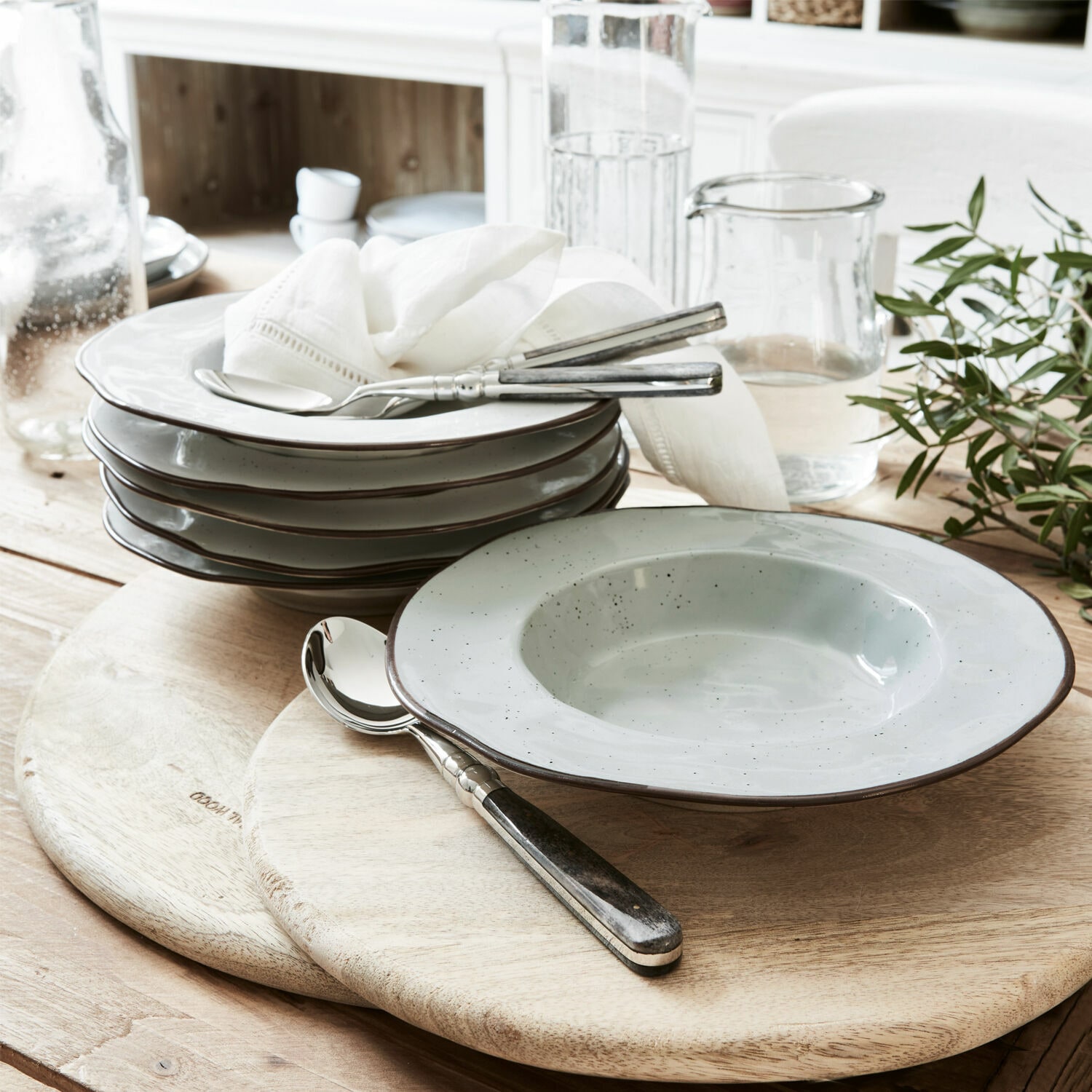 Suppenteller 6er Set Biarré grau