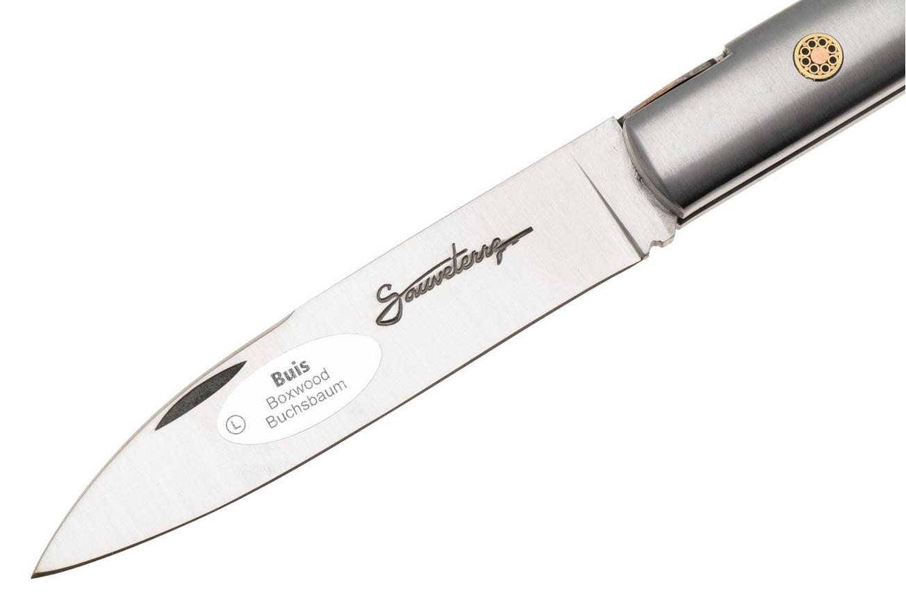 Laguiole en Aubrac Sauveterre Boxwood, Matt Stainless Bolster, Mosaic Pin, zakmes, 11 cm