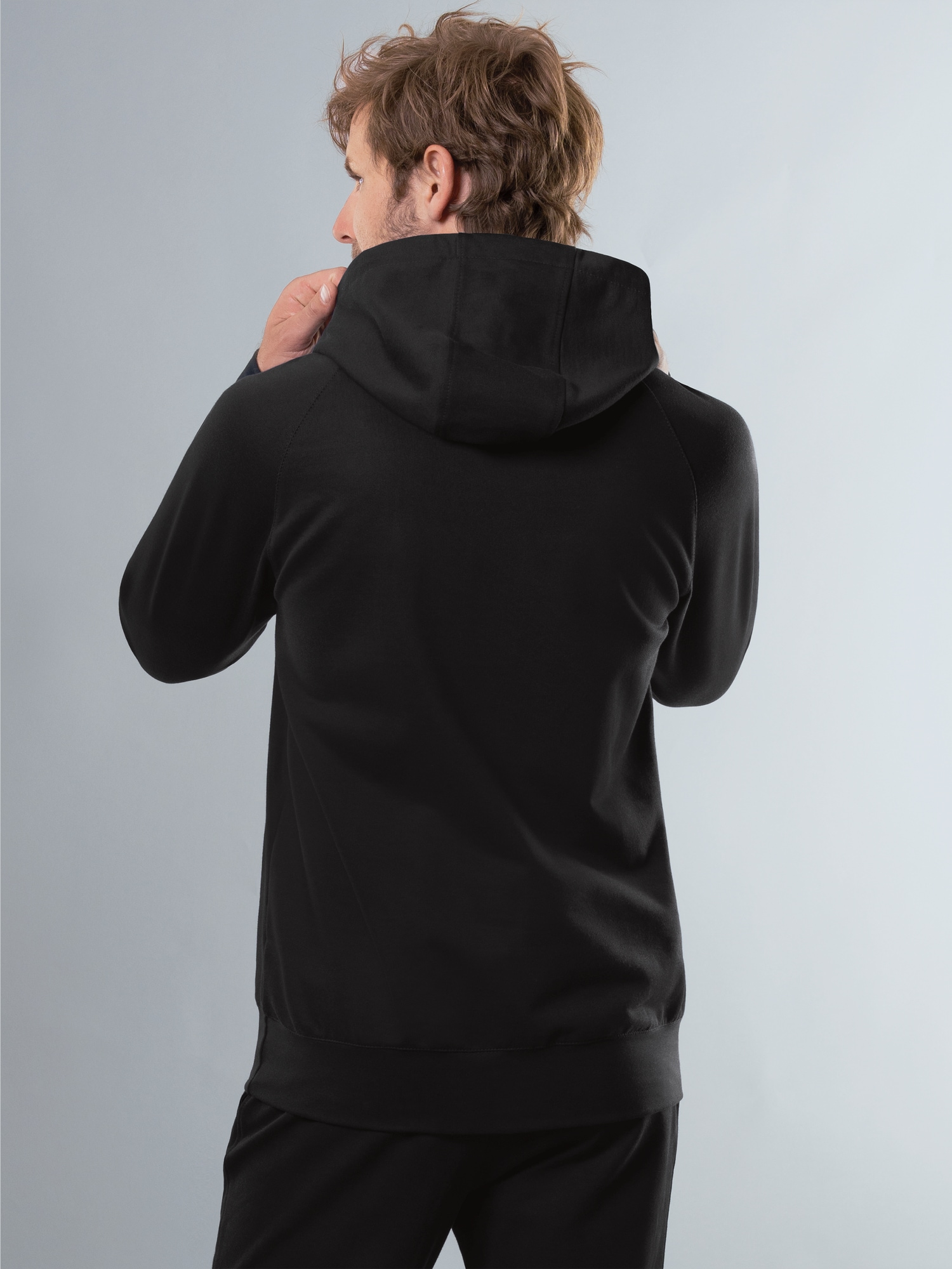 Kapuzensweatshirt aus Biobaumwolle Schwarz