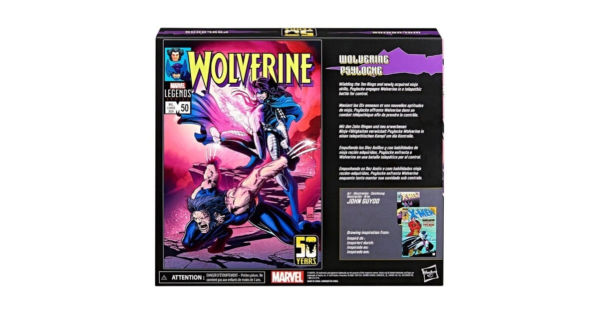 HasbroWolverine 50th Anniversary Marvel Legends Action Figure 2-Pack Wolverine & Psylocke 15 cm Speelfiguur