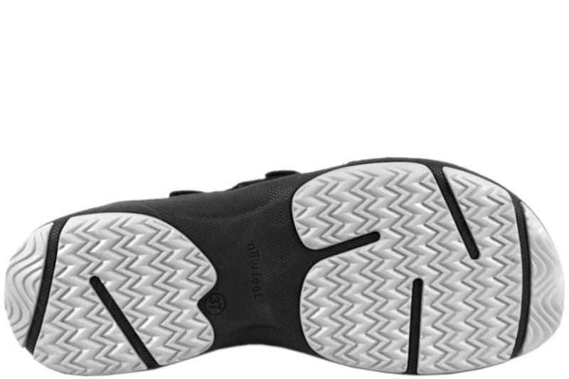 NEW FEET SORT PRÆGET SKIND SANDAL
