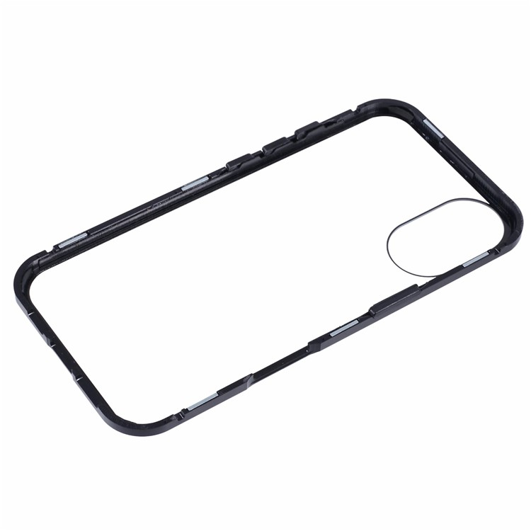 iPhone 16 Magnetische Alu Schutzhülle mit Panzer Glas Backcover   Displayschutz (Magnet-Technologie) - Schwarz