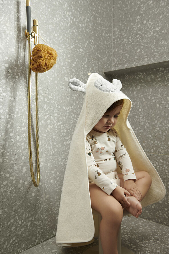 Liewood Albert Sheep Hooded Towel Creme de la creme