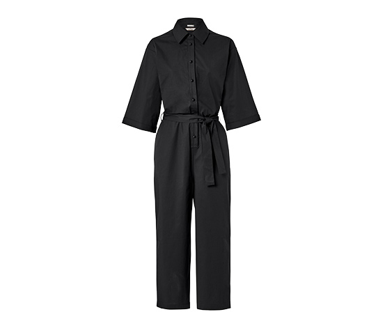 Popeline-Overall, schwarz