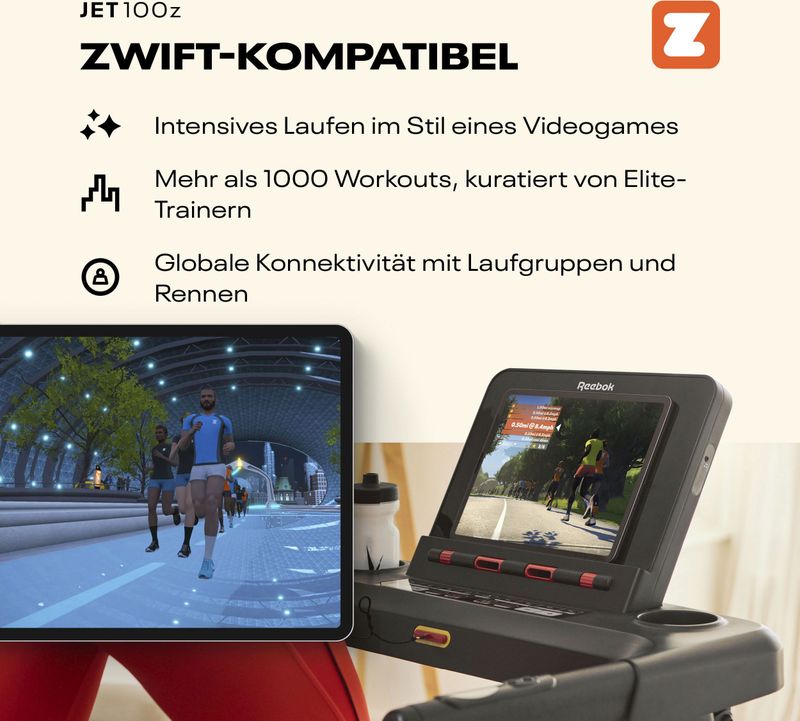 Reebok - Loopband Jet 100 Z - 130x43cm - 18km/u - 24 Programma's - Kinomap en Zwift