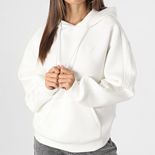 Sweat Capuche A Bandes Femme V2YQ18-K7UW2 Beige