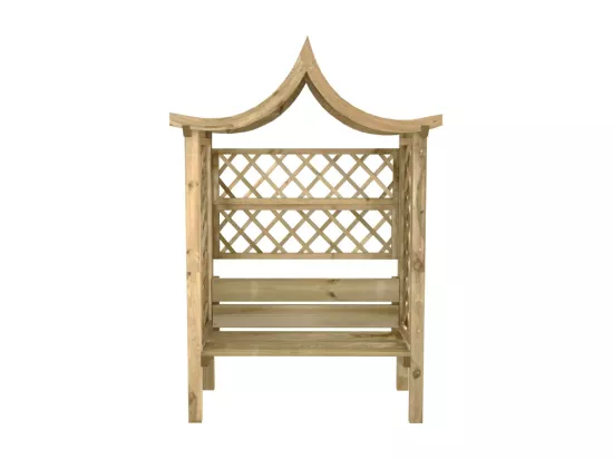Pergola de jardin avec toit et banc Bois de pin imprégné