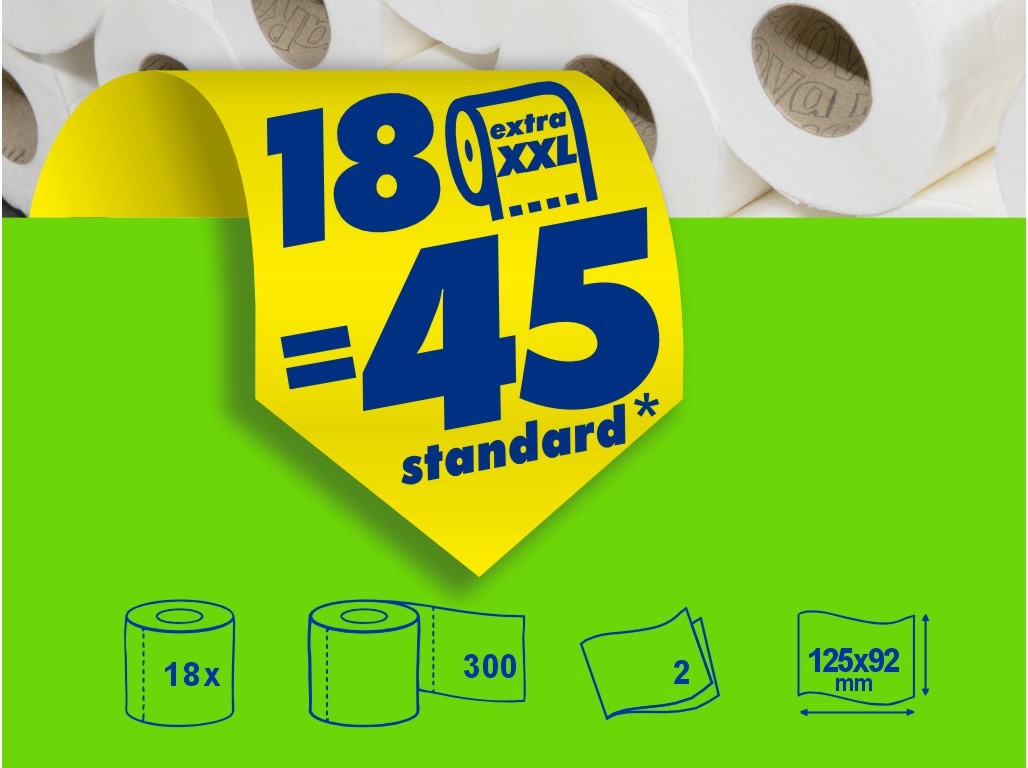 PAPEL RENOVA HIGIÉNICO COMPACT XXL 18ROLOS=45ROLOS