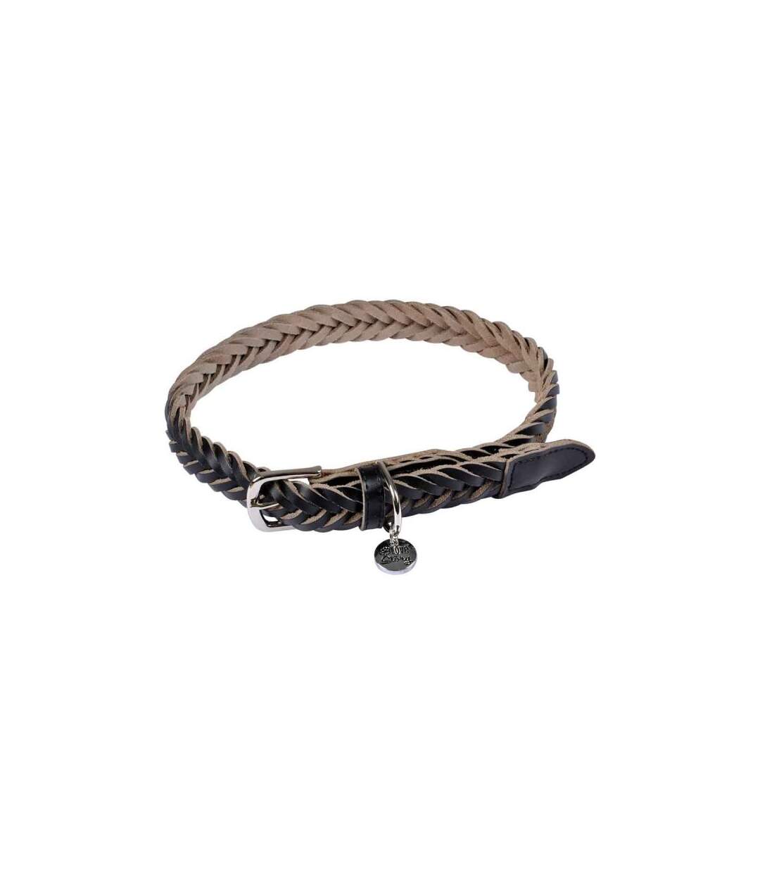 Paris Prix - Collier Pour Chien Réglable tressé 50-70cm Noir