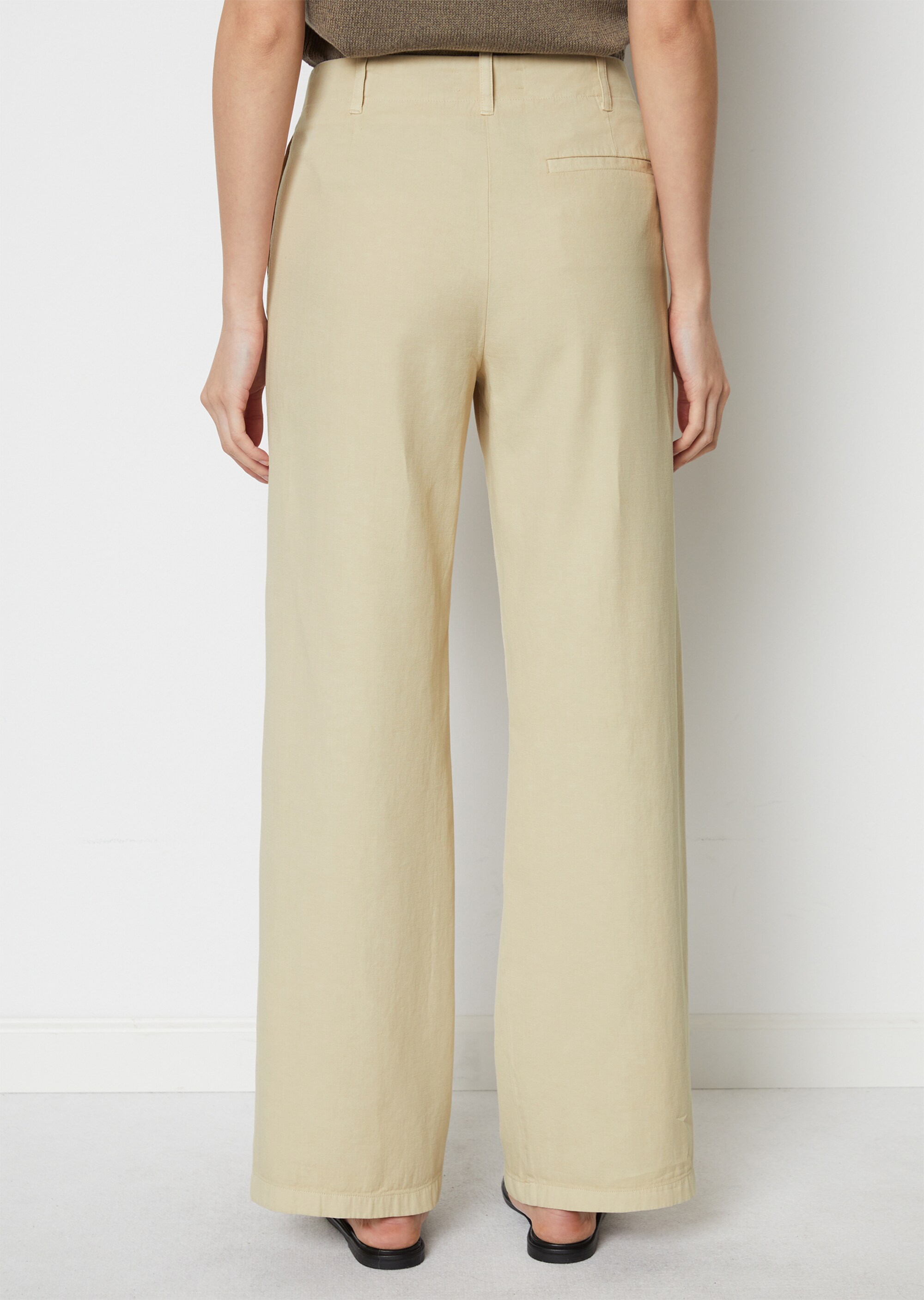 Wide Leg Pantsaus Baumwolle-Hanf-Mix