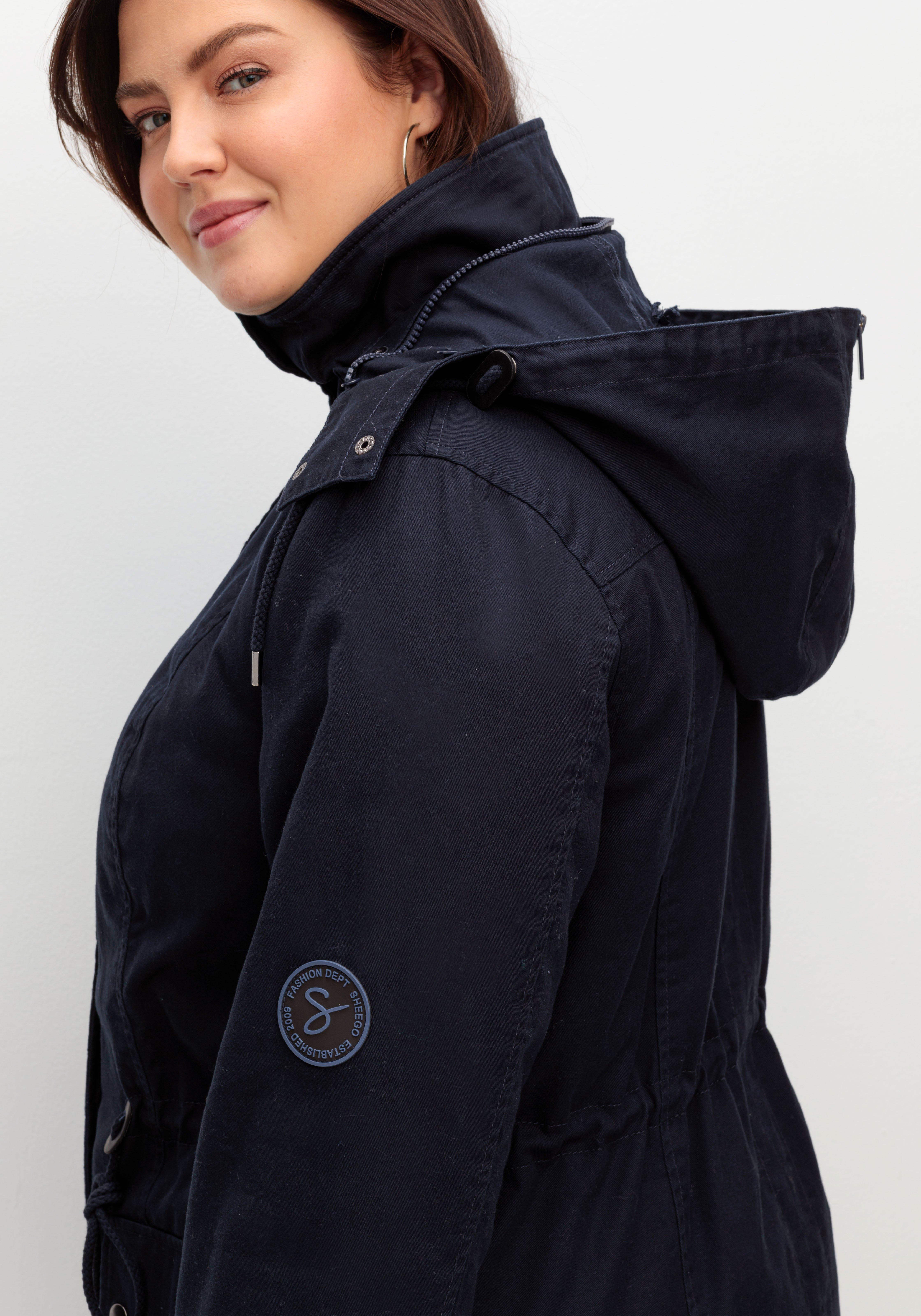 Warm wattierter Parka mit Taillen-Tunnelzug
