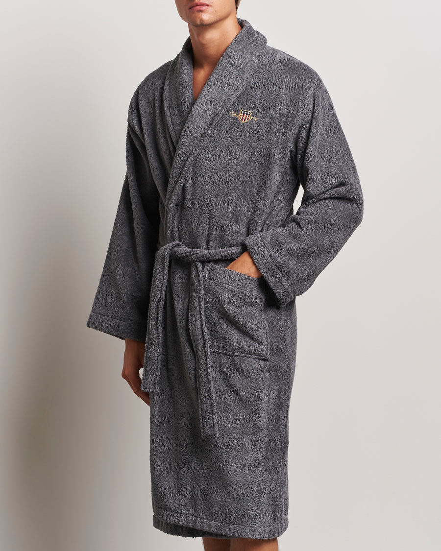GANT Archive Shield Terry Robe Anchor Grey