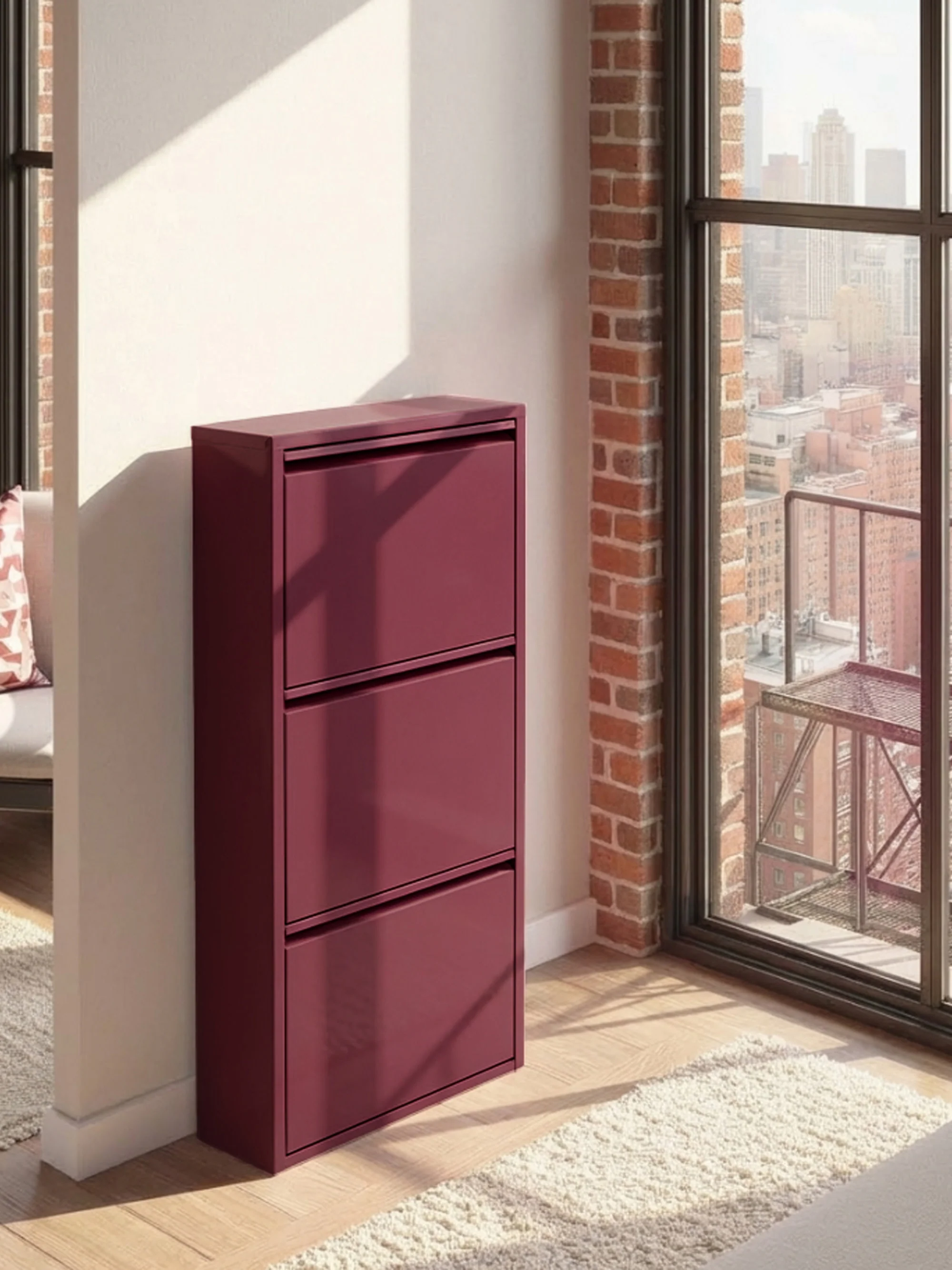 Wand schoenenkast Caruso met opklapbare planken