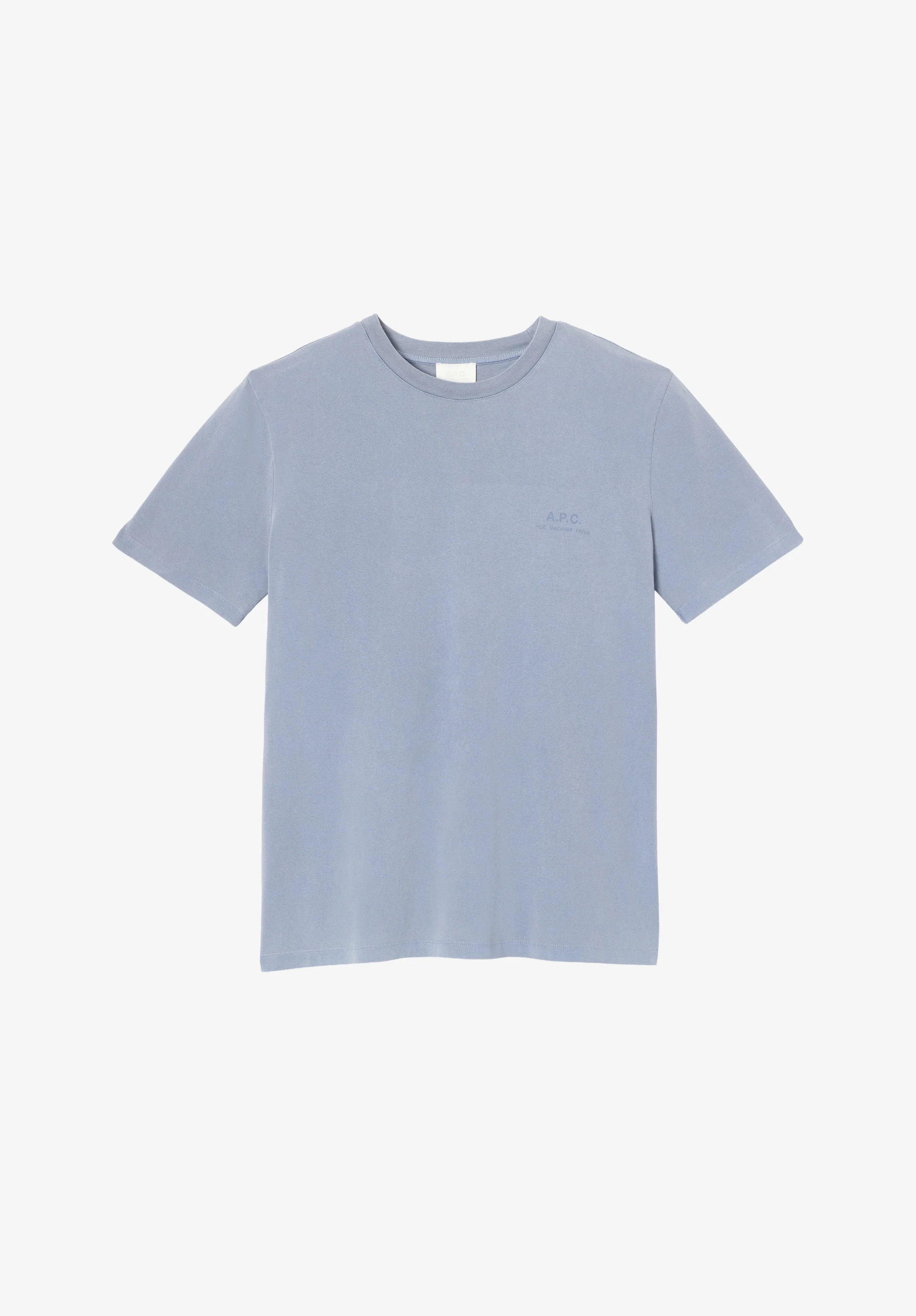 T-shirt bleu gris à logo A.P.C. Rue Madame - Bleu gris