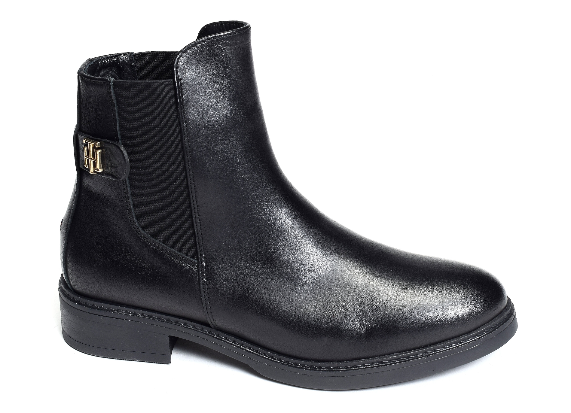 Th leather flat boot 6749 noir