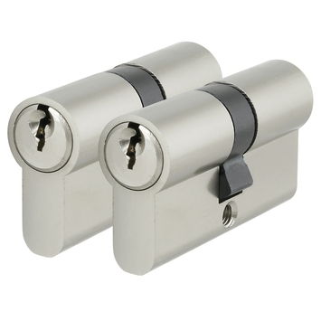GAMMA Profielcilinder nikkel 30/30 mm gelijksluitend 2 stuks